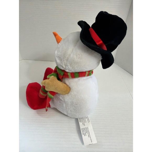 Gemmy Musical Animated Snowman Plush Toy Candy Cane Christmas Approx 11" Singing - Picture 3 of 8